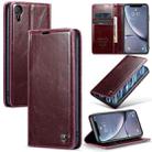 For iPhone XR CaseMe 003 Crazy Horse Texture Leather Phone Case(Wine Red) - 1