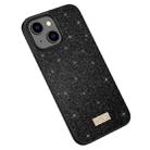 For iPhone 14 SULADA PC+TPU Leather Glitter Phone Case(Black) - 1