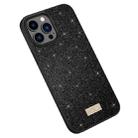 For iPhone 14 Pro SULADA PC+TPU Leather Glitter Phone Case(Black) - 1