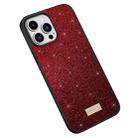 For iPhone 14 Pro SULADA PC+TPU Leather Glitter Phone Case(Red) - 1