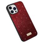 For iPhone 14 Pro Max SULADA PC+TPU Leather Glitter Phone Case(Red) - 1