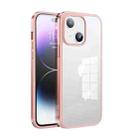 For iPhone 14 Plus SULADA Metal Frame + Nano Glass + TPU Phone Case(Pink) - 1