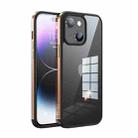 For iPhone 14 Plus SULADA Metal Frame + Nano Glass + TPU Phone Case(Champagne Gold) - 1