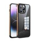 For iPhone 14 Pro Max SULADA Metal Frame + Nano Glass + TPU Phone Case(Champagne Gold) - 1