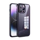 For iPhone 14 Pro Max SULADA Metal Frame + Nano Glass + TPU Phone Case(Dark Purple) - 1