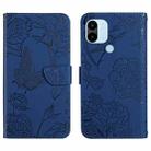 For Xiaomi Redmi A1+ HT03 Skin Feel Butterfly Embossed Flip Leather Phone Case(Blue) - 1