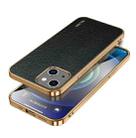 For iPhone 14 SULADA Shockproof TPU + Handmade Leather Phone Case(Black) - 1