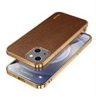 For iPhone 14 Plus SULADA Shockproof TPU + Handmade Leather Phone Case(Borwn) - 1