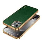 For iPhone 14 Pro SULADA Shockproof TPU + Handmade Leather Phone Case(Green) - 1