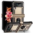 For Samsung Galaxy Z Flip3 5G Shockproof TPU + PC Protective Phone Case with 360 Degree Rotating Holder(Gold) - 1