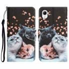 For Samsung Galaxy A23e Colored Drawing Leather Phone Case(3 Cats) - 1