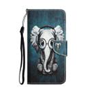 For OPPO A17 Colored Drawing Leather Phone Case(Earphone Elephant) - 2