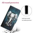 For OPPO A17 Colored Drawing Leather Phone Case(Earphone Elephant) - 6
