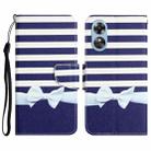 For OPPO A17 Colored Drawing Leather Phone Case(Bow Knot) - 1