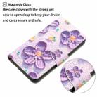 For OPPO A57 2022 Colored Drawing Leather Phone Case(Purple Flower) - 5