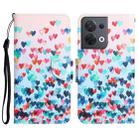 For OPPO Reno8 Colored Drawing Leather Phone Case(Heart) - 1