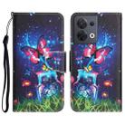 For OPPO Reno8 Colored Drawing Leather Phone Case(Bottle Butterfly) - 1