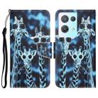 For OPPO Reno8 Pro Colored Drawing Leather Phone Case(Giraffes) - 1