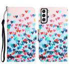 For Samsung Galaxy S23 5G Colored Drawing Leather Phone Case(Heart) - 1