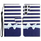For Samsung Galaxy S23 Ultra 5G Colored Drawing Leather Phone Case(Bow Knot) - 1