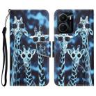 For vivo Y16 Colored Drawing Leather Phone Case(Giraffes) - 1