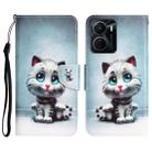 For vivo Y16 Colored Drawing Leather Phone Case(Blue Eyes) - 1