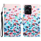 For vivo Y16 Colored Drawing Leather Phone Case(Heart) - 1