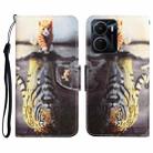 For vivo Y16 Colored Drawing Leather Phone Case(Tiger) - 1