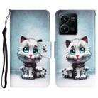 For vivo Y22s Colored Drawing Leather Phone Case(Blue Eyes) - 1