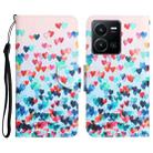 For vivo Y22s Colored Drawing Leather Phone Case(Heart) - 1