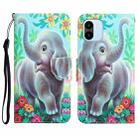 For Xiaomi Redmi A1 Colored Drawing Leather Phone Case(Elephant) - 1