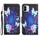 For Xiaomi Redmi A1 Colored Drawing Leather Phone Case(Butterfly) - 1