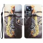 For Xiaomi 12T / 12T Pro / Redmi K50 Ultra Colored Drawing Leather Phone Case(Tiger) - 1