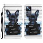 For Xiaomi 12T / 12T Pro / Redmi K50 Ultra Colored Drawing Leather Phone Case(Black Dog) - 1