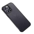 For iPhone 14 Pro SULADA Carbon Fiber Textured Shockproof Metal + TPU Frame Case(Black) - 1