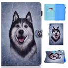 For Galaxy Tab S6 Lite Sewing Thread Horizontal Painted Flat Leather Case with Sleep Function & Pen Cover & Anti Skid Strip & Card Slot & Holder(Husky) - 1