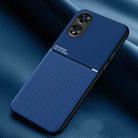 For OPPO A17 Classic Tilt Strip Grain Magnetic Shockproof PC + TPU Case(Blue) - 1