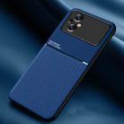 For Xiaomi Poco M5 5G Classic Tilt Strip Grain Magnetic Shockproof PC + TPU Case(Blue) - 1