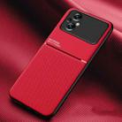 For Xiaomi Poco M5 5G Classic Tilt Strip Grain Magnetic Shockproof PC + TPU Case(Red) - 1