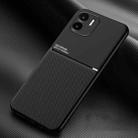 For Xiaomi Redmi A1 4G Classic Tilt Strip Grain Magnetic Shockproof PC + TPU Case(Black) - 1