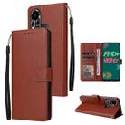 For Infinix Note 11s Multifunctional Horizontal Flip Leather Case with Three Card Slot(Brown) - 1
