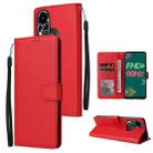 For Infinix Note 11s Multifunctional Horizontal Flip Leather Case with Three Card Slot(Red) - 1