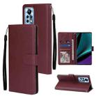 For Infinix Note 11 Pro Multifunctional Horizontal Flip Leather Case with Three Card Slot(Wine Red) - 1