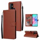 For Infinix Hot 10 Multifunctional Horizontal Flip Leather Case with Three Card Slot(Brown) - 1