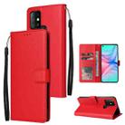 For Infinix Hot 10 Multifunctional Horizontal Flip Leather Case with Three Card Slot(Red) - 1