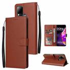 For Infinix Hot 10s Multifunctional Horizontal Flip Leather Case with Three Card Slot(Brown) - 1