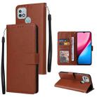 For Infinix Hot 10i Multifunctional Horizontal Flip Leather Case with Three Card Slot(Brown) - 1