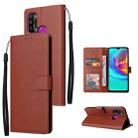 For Infinix Hot 9 Play Multifunctional Horizontal Flip Leather Case with Three Card Slot(Brown) - 1