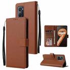 For Realme 9i Multifunctional Horizontal Flip Leather Case with Three Card Slot(Brown) - 1