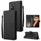 For Realme 9i Multifunctional Horizontal Flip Leather Case with Three Card Slot(Black) - 1